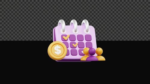 3D Meeting Schedule Animation Alpha Channel