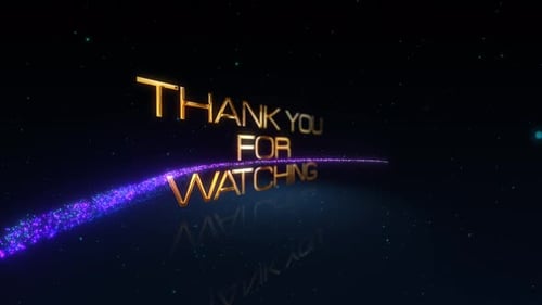 Neon Particle Trails Revealing Glowing Gold Thank You Message