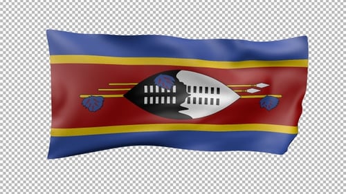 Realistic Eswatini Flag Waving Loop Animation