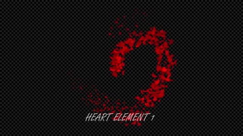 Animated Red Heart Reveals with Petal Elements