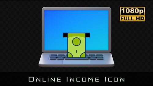 Modern 3D Laptop Money Earning Animation