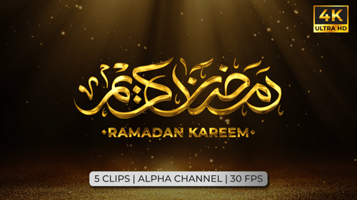 Ramadan Kareem Metallic Calligraphy Reveal Animation