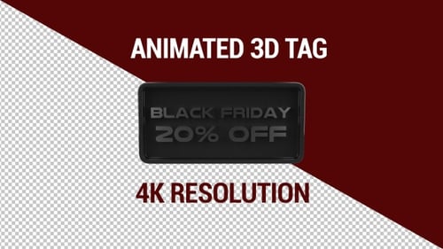 Black Friday Tag 3d Animation Loop