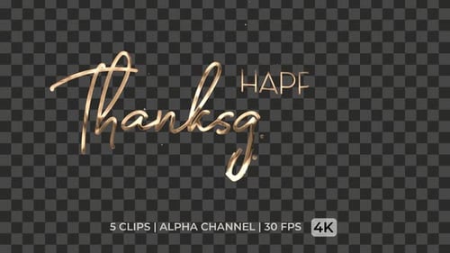 Golden and Colorful Handwritten Happy Thanksgiving Text Reveal Pack