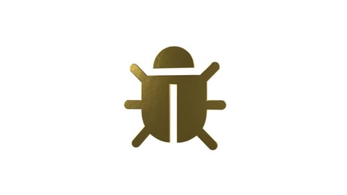 Rotating Gold Bug Technology Icon Seamless Loop