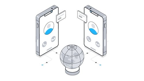 Global Communication Isometric Animation Alpha Channel