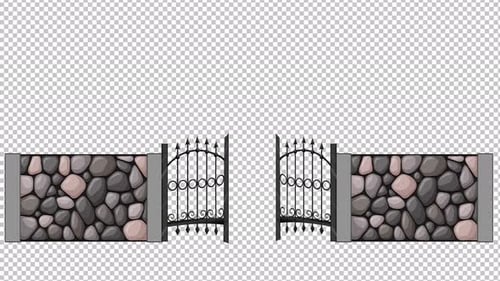 Cartoon Gate Open Animation 4k
