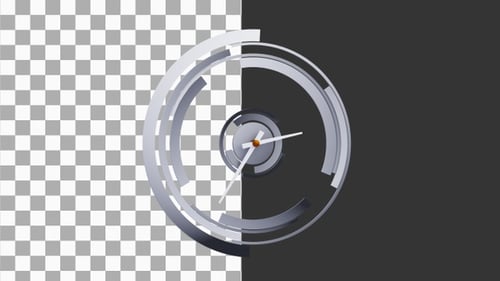 Animación 3D del tictac de un reloj blanco | Alpha Channel