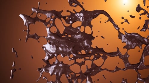 Realistic Chocolate Splash with Alpha Channel