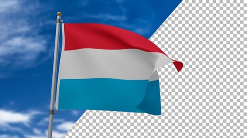 Realistic Waving Luxembourg Flag Seamless Loop