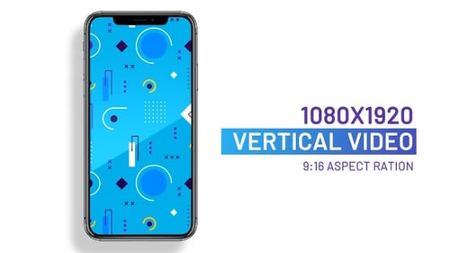 Memphis style looping geometric background pattern vertical video for social media posts