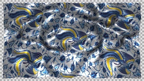 Batik Lokcan Lok Chan Tuban Indramayu West Ost-Java Ethnisches Seidenmuster, Wave Alpha Songket