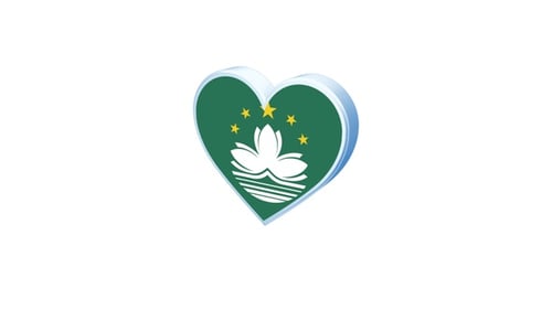 Macau Flag Heart Shape