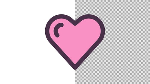Animated Pink Heart Icon with Glossy Shine