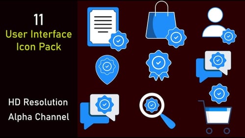 Animated Modern User Interface Icon Pack with Checkmark