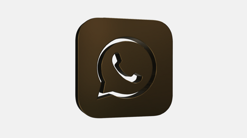 Golden Metallic 3D WhatsApp Logo Icon Rotating Animation
