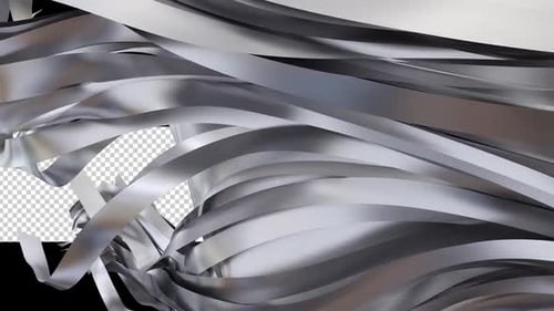 Fluid Silver Ribbons Abstract Transition Overlay