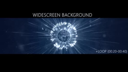 Futuristic Digital Earth Globe Light Rays Background Loop