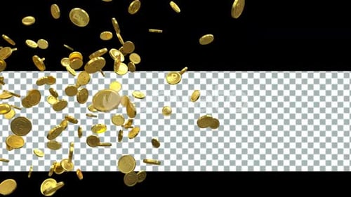 3d Gold Ruble Coins Animation