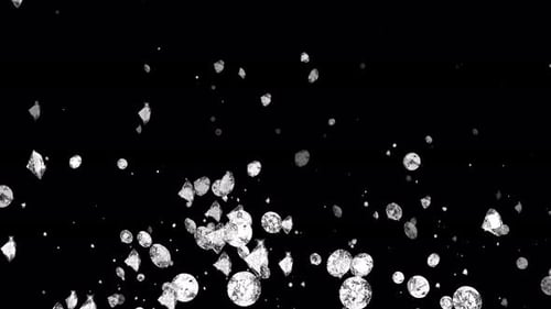 Falling Diamond Gems Loop with Alpha Channel