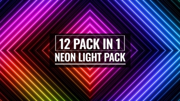 Vibrant Neon Geometric Light Background Animation Pack, Backgrounds ...