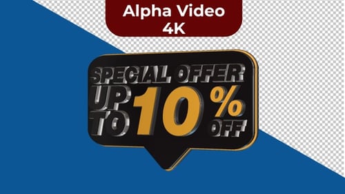 Animated 3D Special Offer 10% Off Percentage Tag