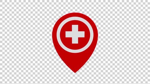 Animated Medical Cross Location Pin Icon