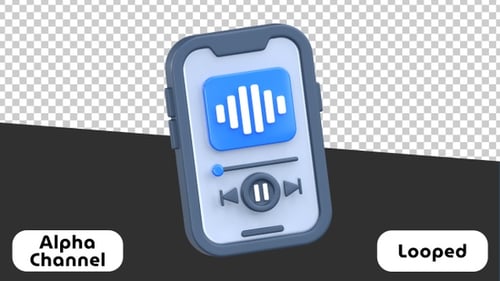 Modern 3D Smartphone Music Player Animation