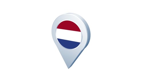 Netherlands Flag 3D Location Pin Animation