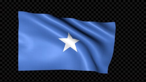 Somalia Flag Waving with Alpha Channel