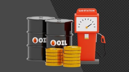 3D Animation of Gas Station Oil | Alpha Channel