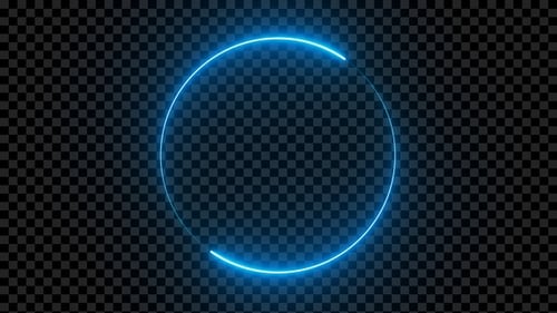 Blue Circle Neon Frame Loop V12