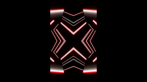 Vertical video blinking red neon arrows dj loop animation background