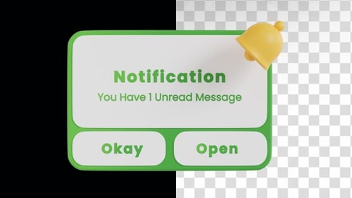 3D-Animation der Benachrichtigungsschaltfläche auf dem Alphakanal