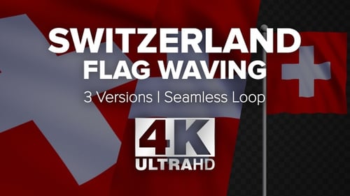 Switzerland Flag Waving Seamless Loop 4K