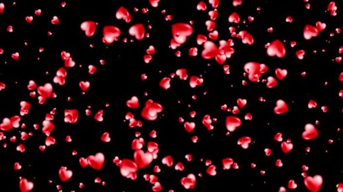 Animated Falling Glossy Red Hearts Overlay