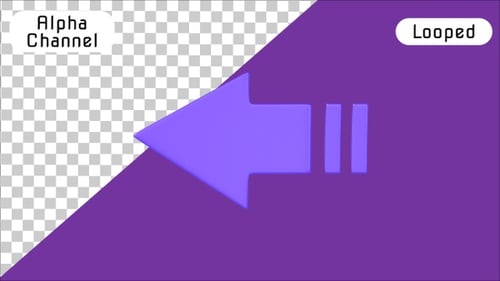Media Previous Arrow 3D Animation | Alpha Channel