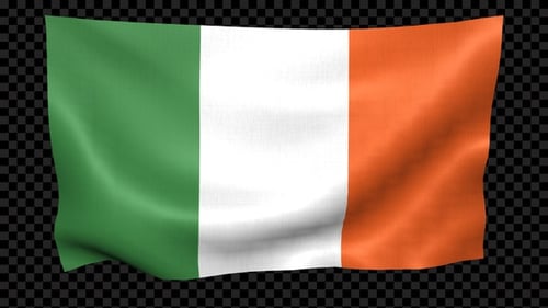 Realistic Waving Flag of Ireland Animation