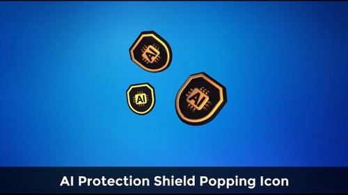 AI Protection Shield Popping Icon