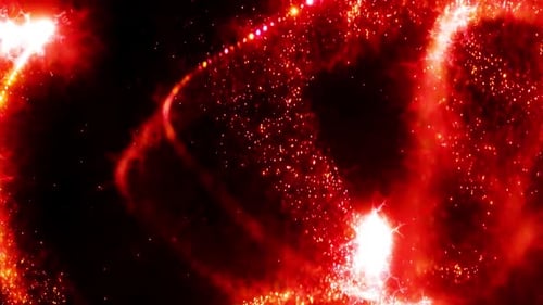 Partículas de energía roja