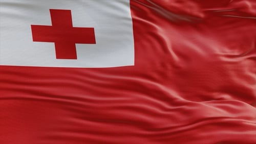 Waving Flag of Tonga Seamless Loop Animation