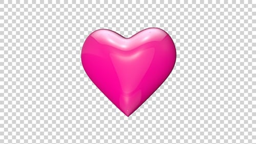 Shiny Pink 3D Heart Rotating Animation