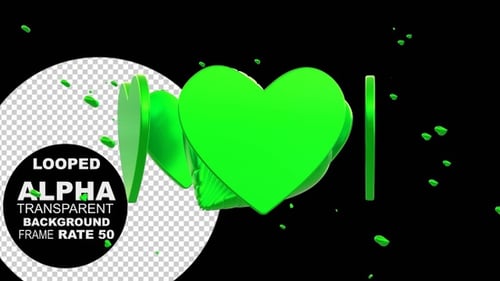 Valentines Day Background Green Loop Alpha