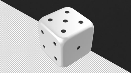 Casino Dice White Alpha - 4K