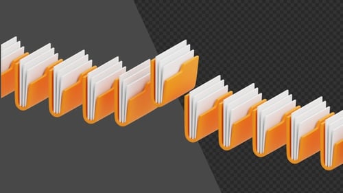 Animation 3D de dossiers de fichiers | Alpha Channel