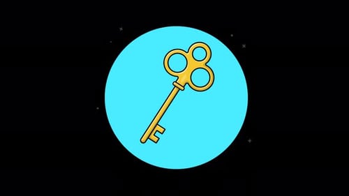 Golden Key Animation Video - Transparent