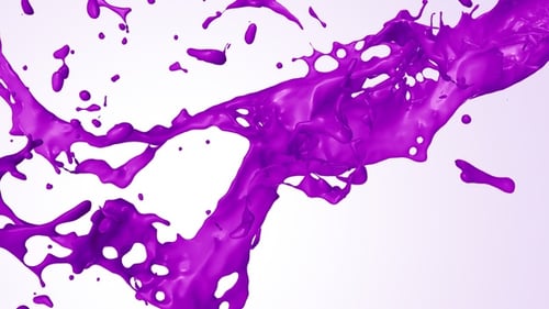 Vibrant Purple Liquid Paint Splash Fluid Element