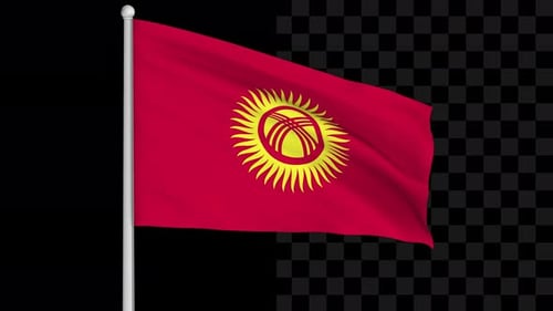 Kyrgyzstan National Flag Waving Seamless Loop
