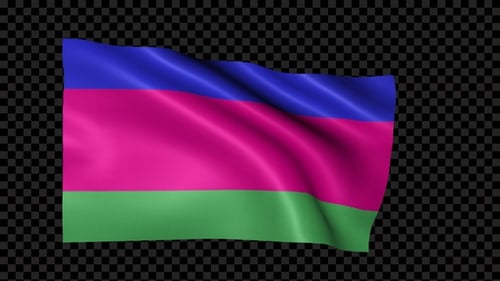 Waving Horizontal Flag Animation with Alpha Channel