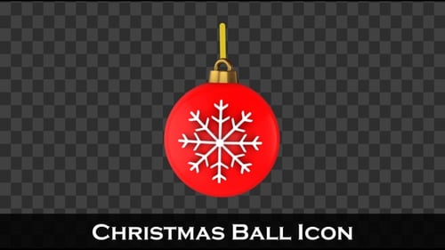 Animated Red Christmas Ornament with White Snowflake